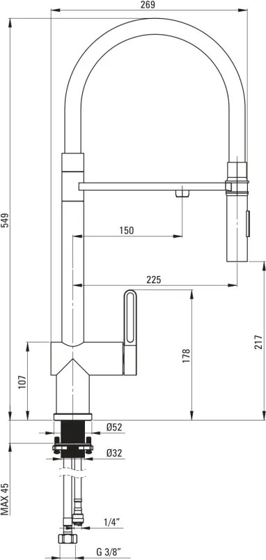 Magnetic Baterie pentru bucătărie, cu kit de filtrare a apei, cu pipă elastică BRMFC75M