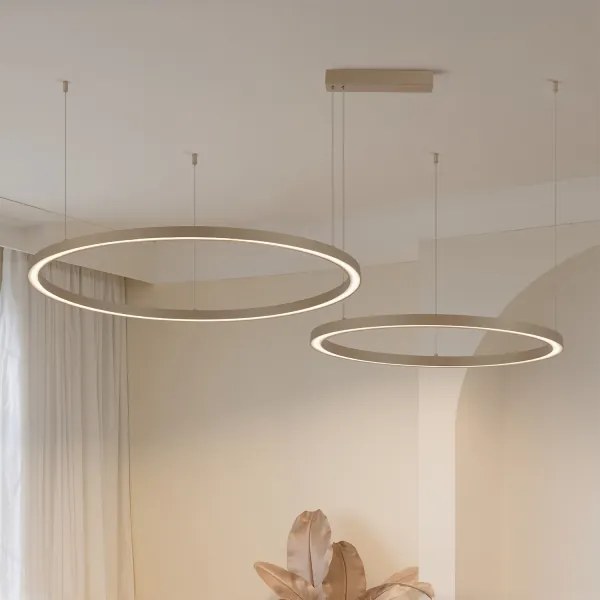 Brilagi - Lustru LED reglabil suspendat pe cablu PORTOFINO LED/98W/230V bej + telecomandă