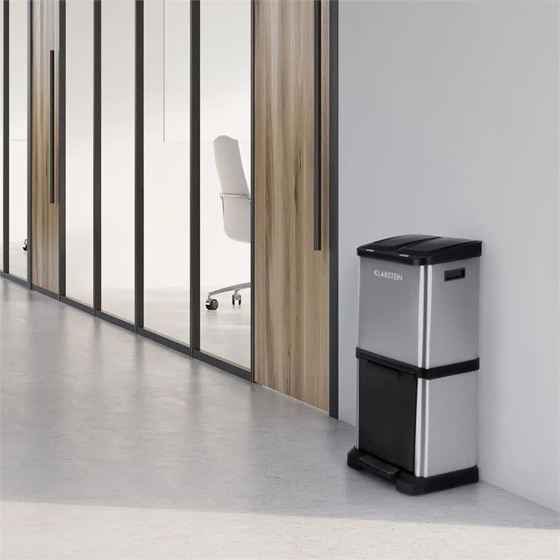 ÖKOSYSTEM², coș de gunoi, coș de sortare a gunoiului, 30 L (1 X 15 L, 2 x 7,5 L) oțel inoxidabil PE