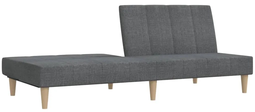 Canapea extensibila 2 locuri, cu taburet, gri deschis, textil Gri deschis, Cu scaunel pentru picioare