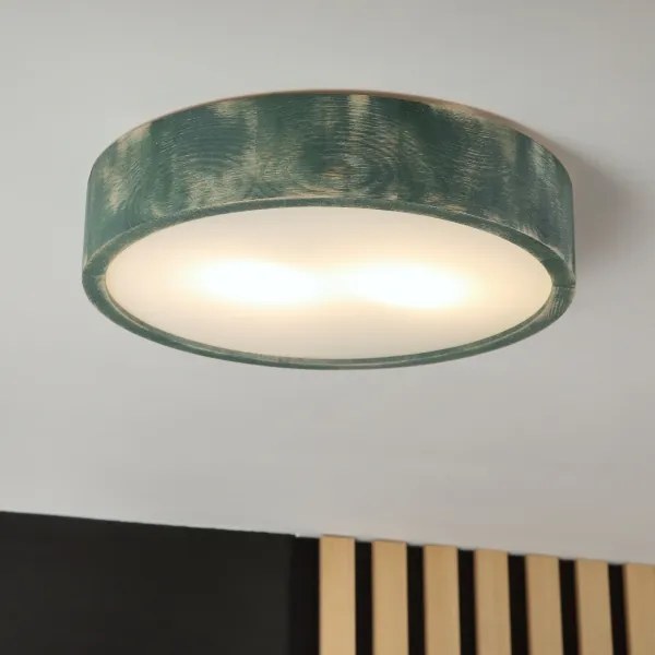 Brilagi - Plafonieră PINO, 2x E27/15W/230V, lemn de pin/verde, Ø 37,5 cm