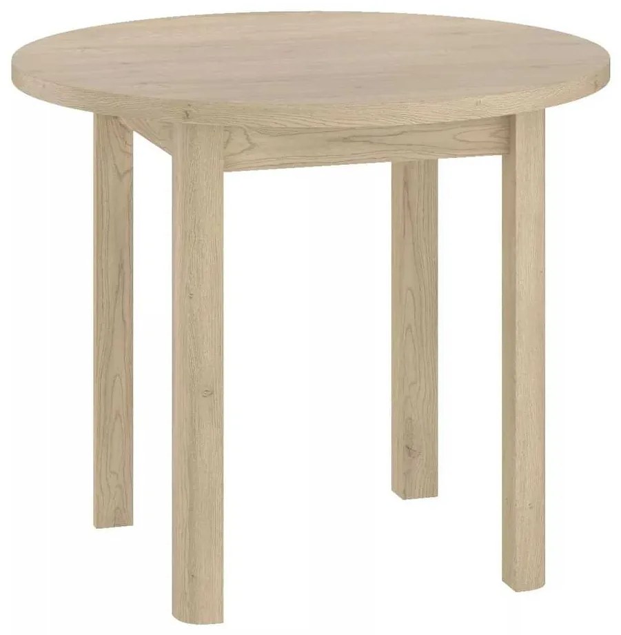 Masă de bucătărie Adam - 80 cm diametru, stejar cremona