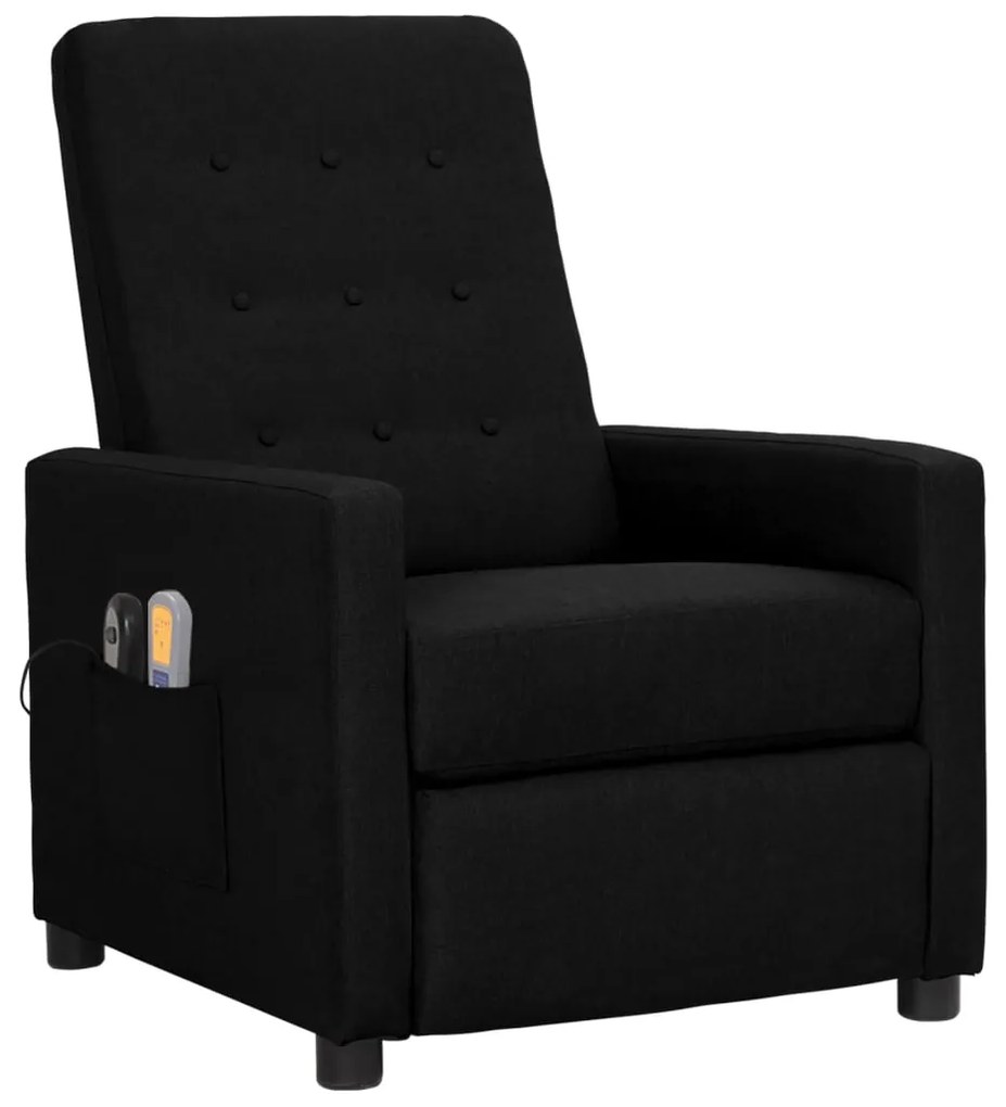 3098711 vidaXL Fotoliu de masaj electric rabatabil, negru, textil