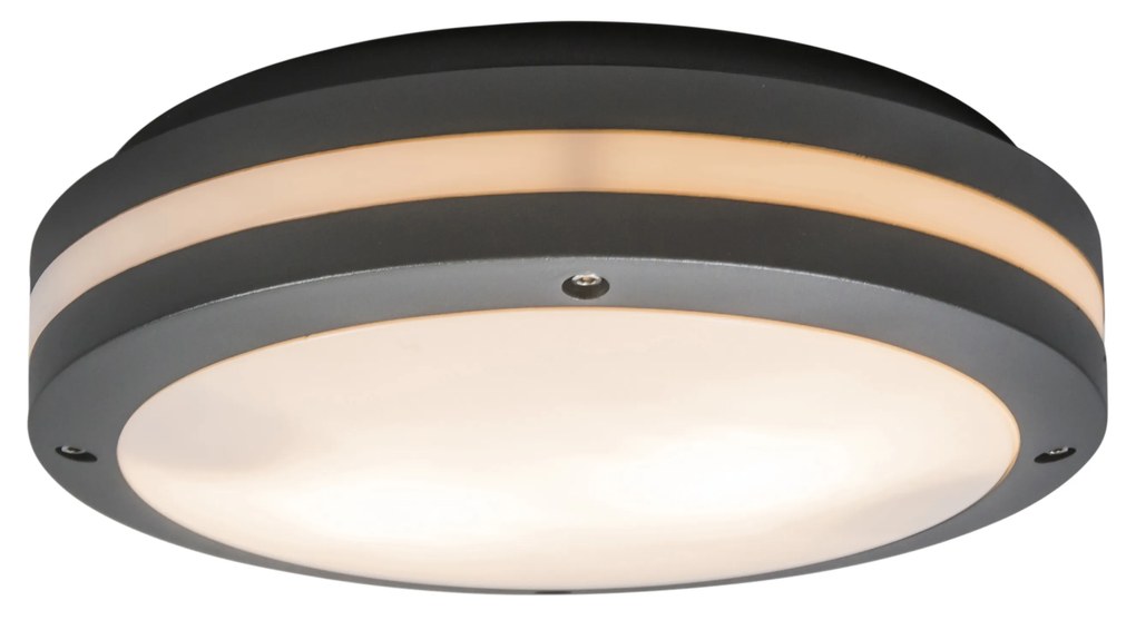 Lampă de perete și de plafon gri închis cu 2 lumini IP54 - Glow