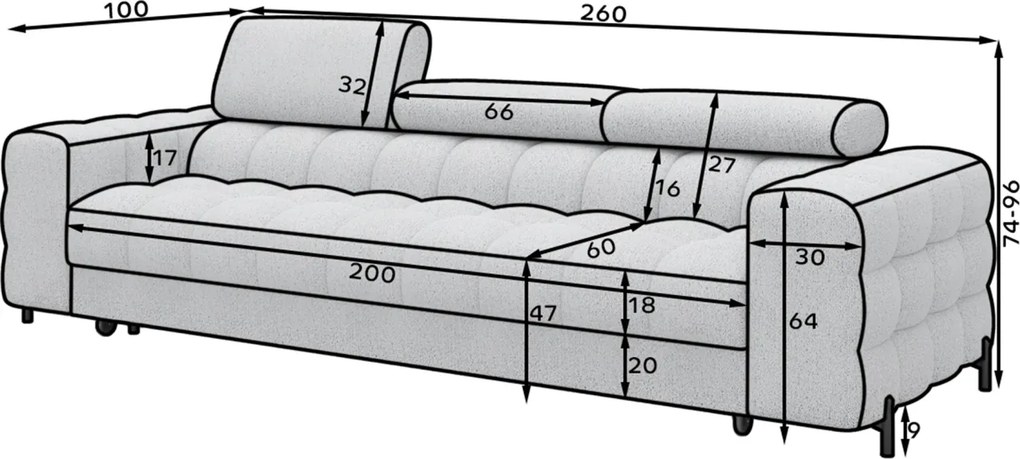 Canapea extensibila Festello Royal 01
