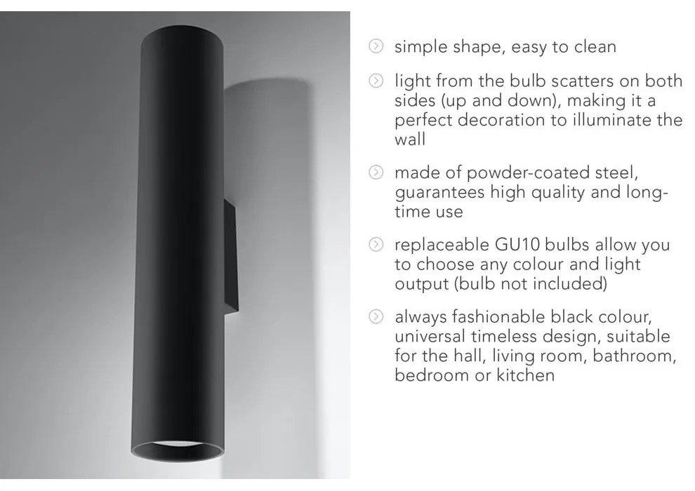 Aplică Sollux Castro, negru