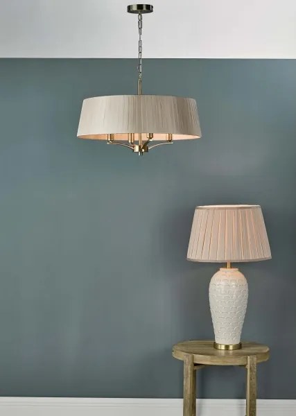 Där Lighting CRI0429 - Candelabru suspendat cu lanț CRISTIN 4xE14/40W/230V alamă/taupe