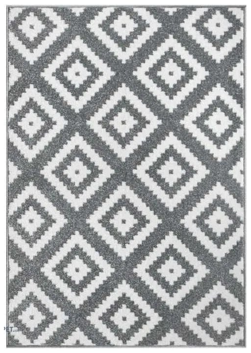 Covor Modern cu Romburi Gri 11212 Selectează mărime: 080 X 150