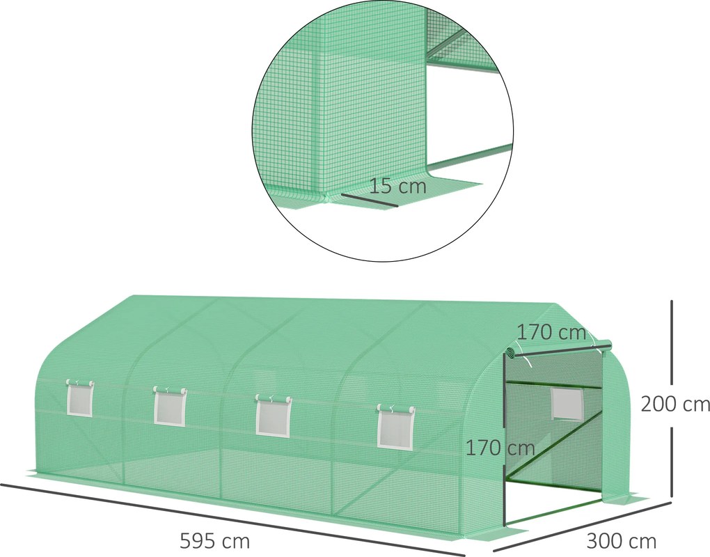 Outsunny Sera Gradina Verde Pentru Legume 6x3x2 | Aosom Romania