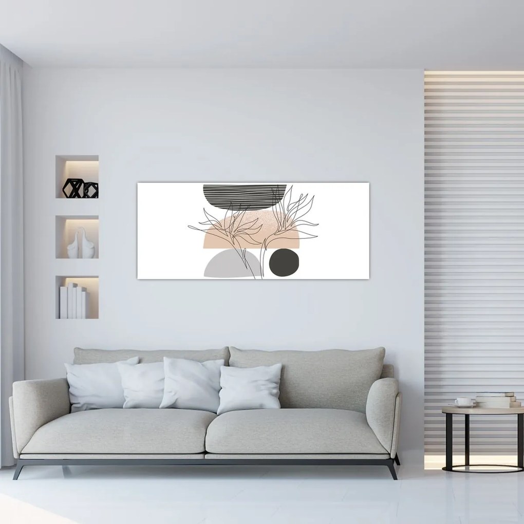 Tablou - Linie de artă flori N⁰2 (120x50 cm)