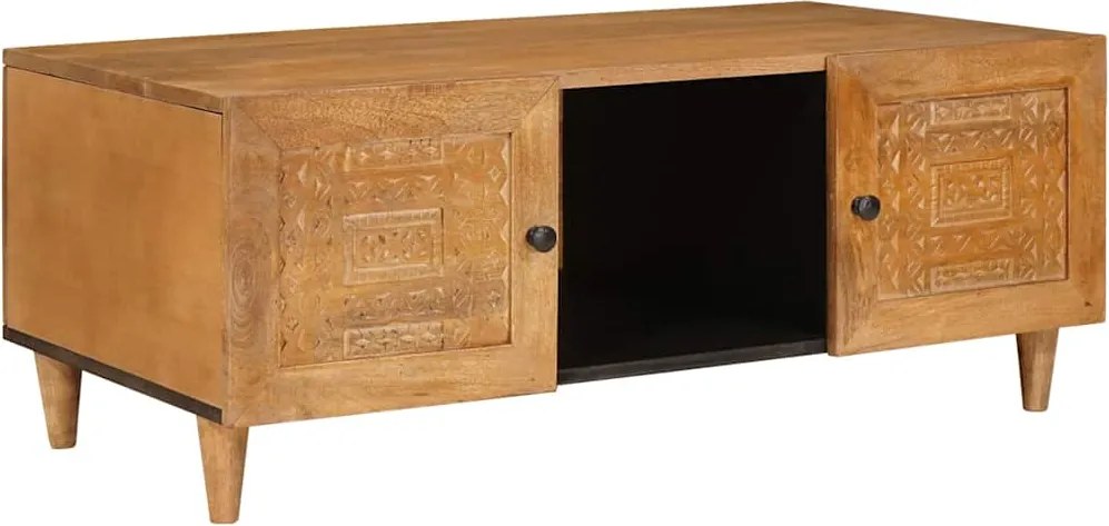 vidaXL Masă de cafea cu raft cu ușă Maro deschis 100 x 54 x 40 cm