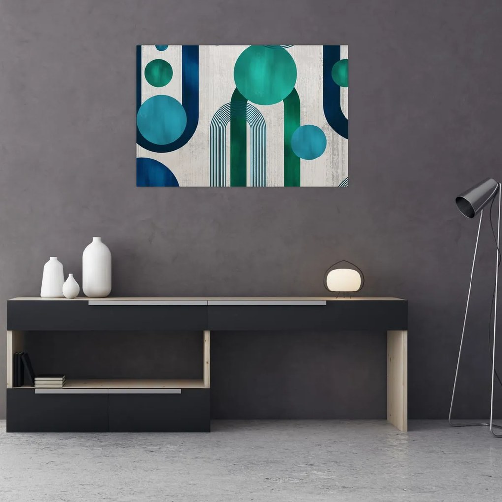 Tablou - Linii și forme circulare (90x60 cm)