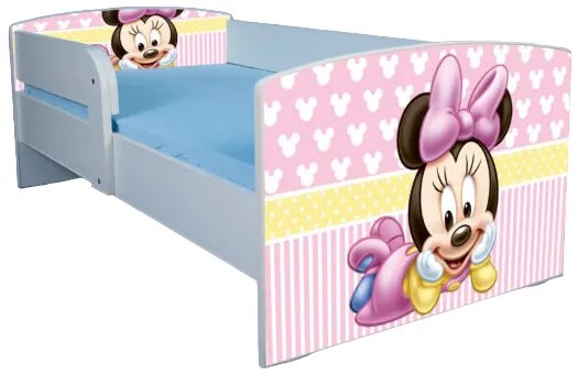 Patut Fete 130x60cm Cu Minnie 2, Saltea inclusa, Fara Sertar Ptv3422