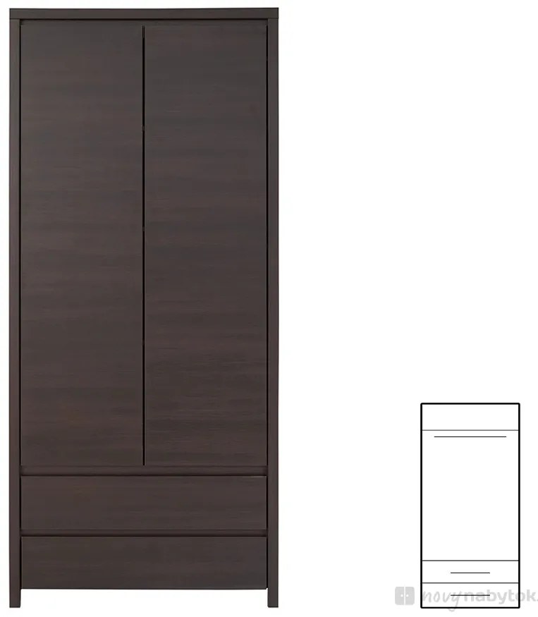 Dulap de haine Kaspian SZF2D2S (Wenge). 735090