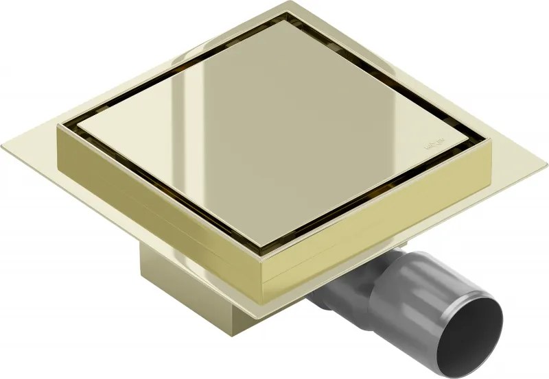 Mexen Flat-Q M13 scurgere de podea pătrată 12 x 12 cm, auriu - 1510012