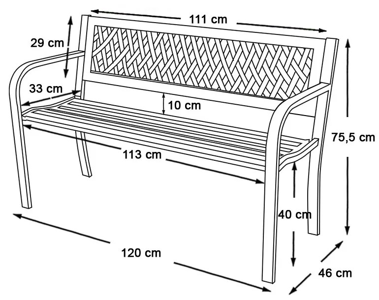 Banca de gradina-cu model de grilaj