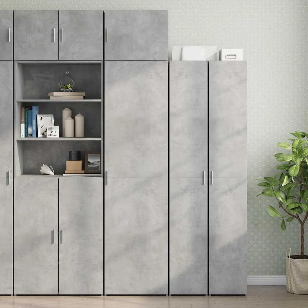vidaXL Dulap depozitare slim gri beton 50x42,5x225 cm lemn prelucrat