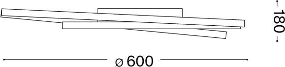 Ideal Lux - Plafonieră LED dimabilă OZ LED, 48W, 230V, Ø60 cm, CRI 90, alb
