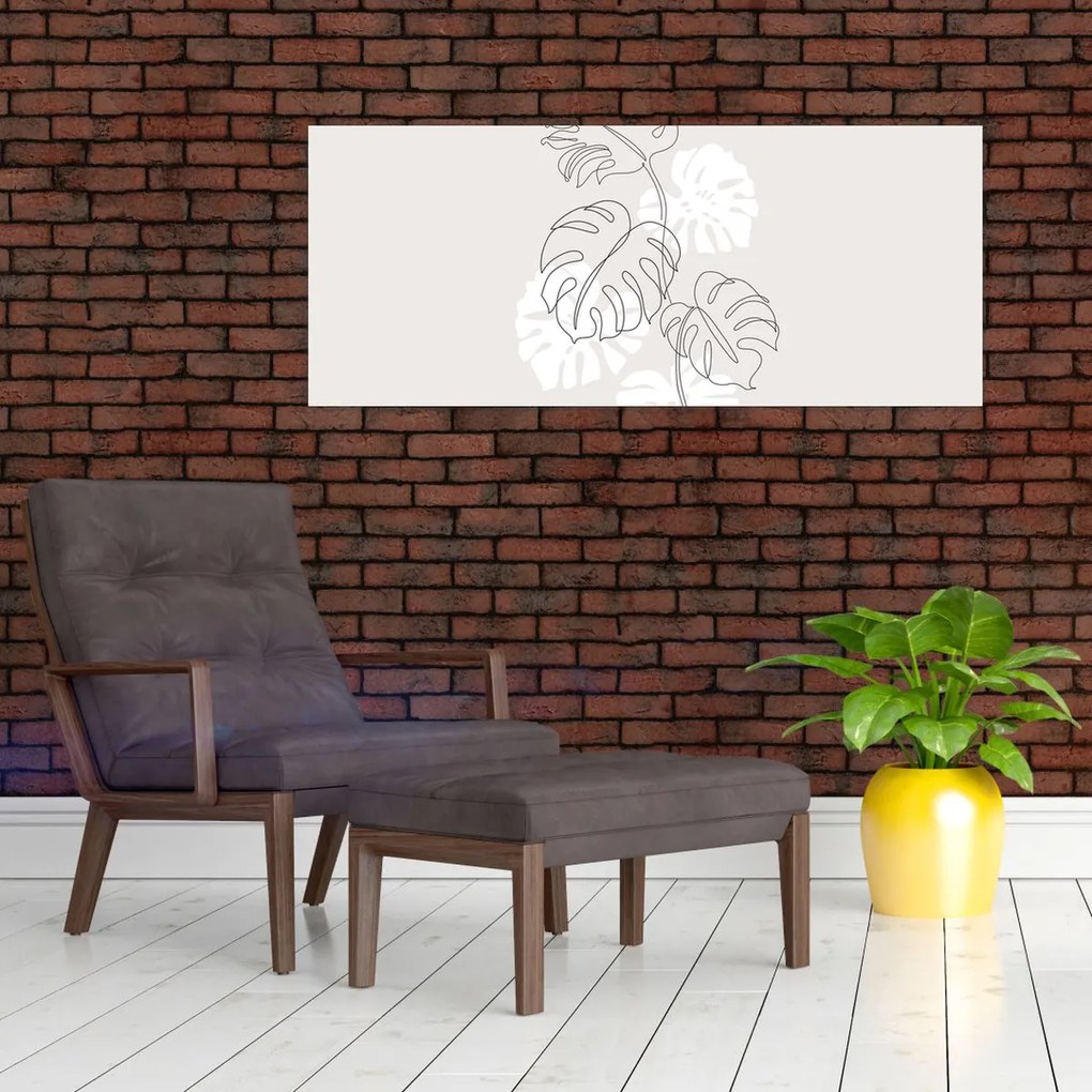 Tablou - Linia de artă monstera N⁰3 (120x50 cm)