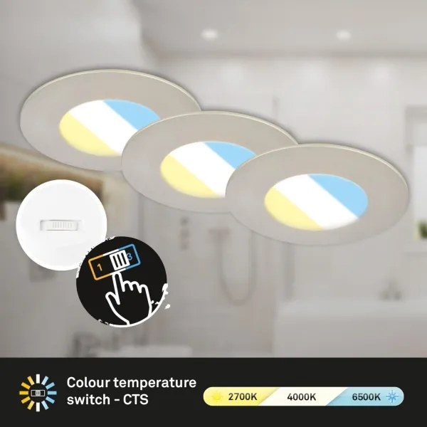 SET 3x corp de iluminat LED încastrat pentru baie Briloner 7598032 LED/4,9W/230V IP44 crom