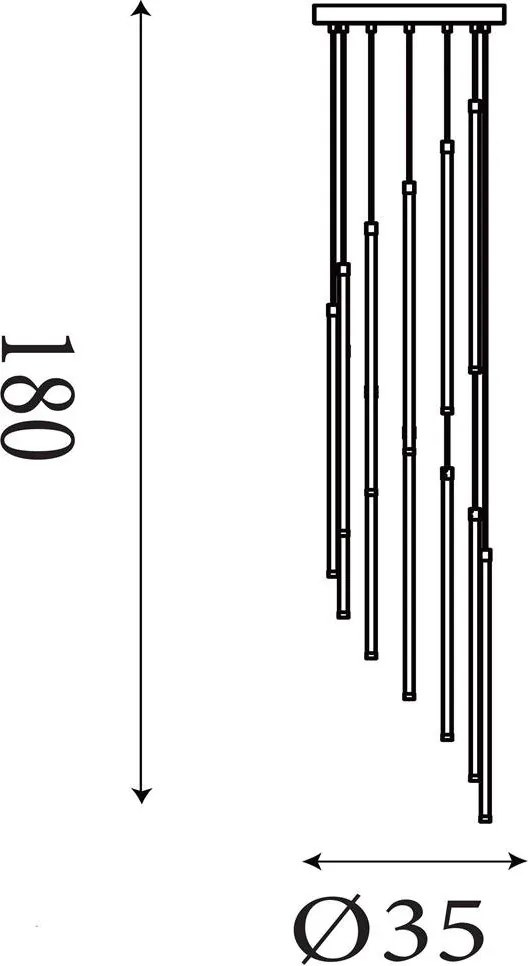Lustra casa scarii cu 12 Tuburi LED CCT, telecomanda Flare