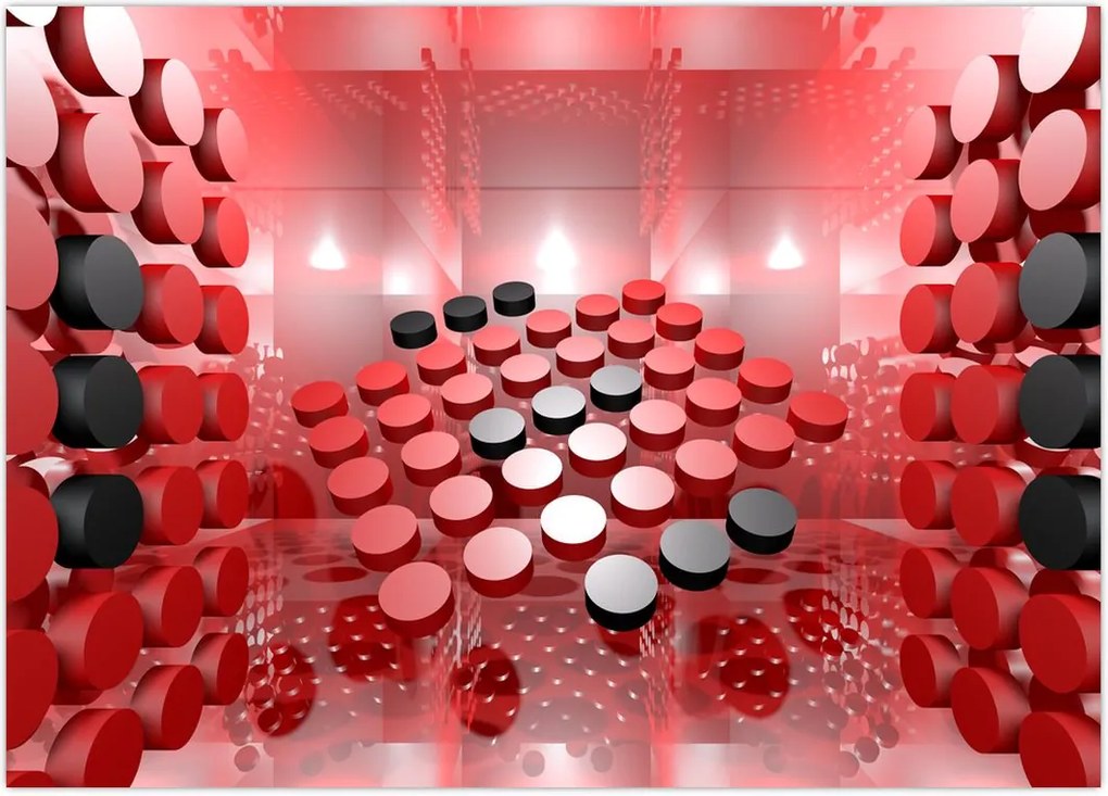 Tablou cu abstracți din butoane (70x50 cm)