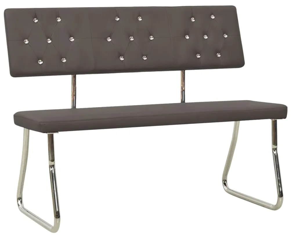 325858 vidaXL Bancă, gri antracit, 110 cm, piele ecologică