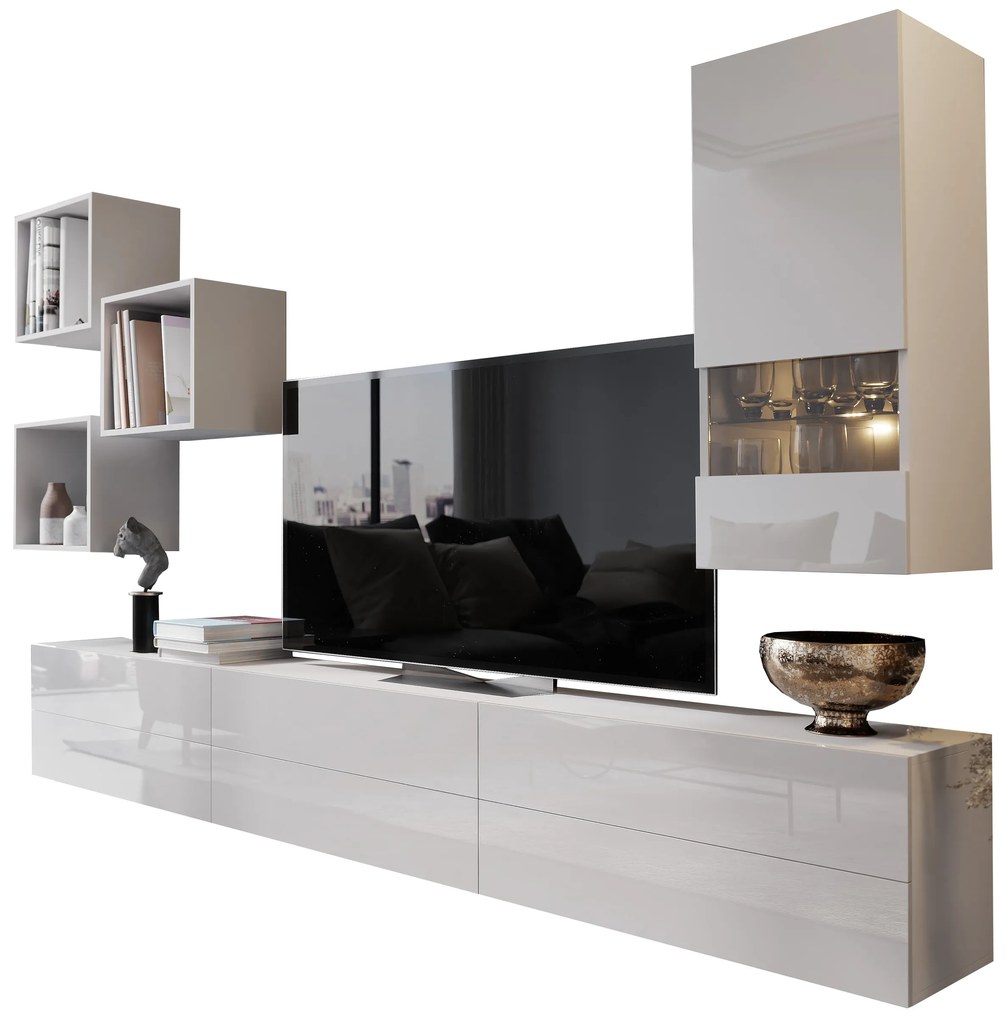 Mobilier living Berny 45 (alb + alb lucios). 1041466