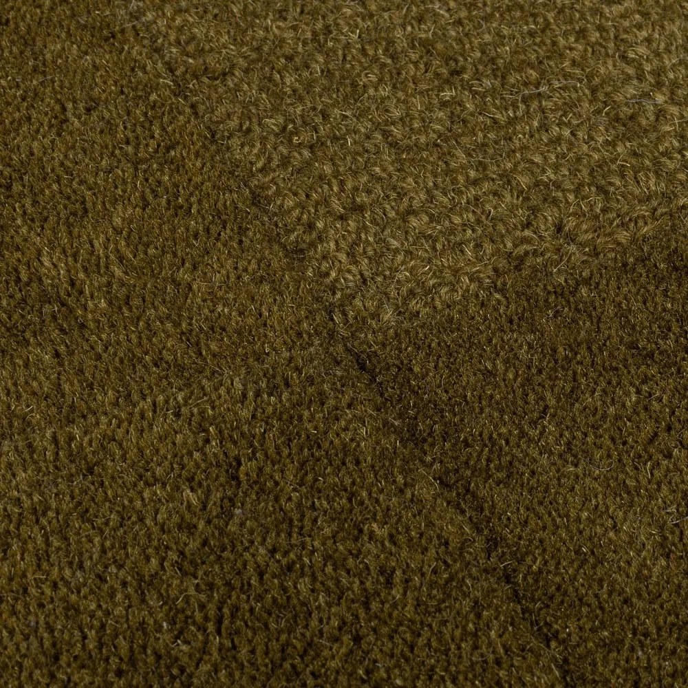 Covor kaki țesut manual din lână 160x230 cm Checkerboard – Flair Rugs