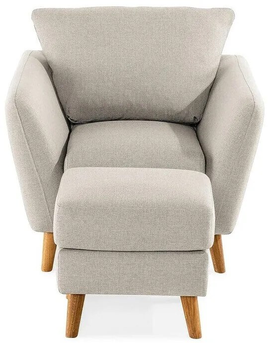 Fotoliu Scandinavian Choice P111Maro deschis, 89x88x87cm, Tapiterie, Picioare: Lemn, Lemn: Stejar