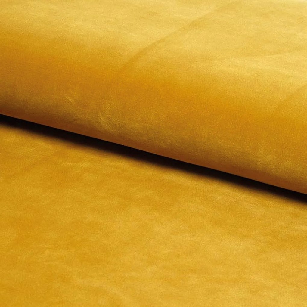 MAZZONI EXPORT ARNO Curry (țesătură Bluvel 68) - SCAUN TAPIȚAT MODERN PENTRU LIVING/SUFRAGERIE cu MÂNER | CATIFEA GALBEN/MUȘTAR