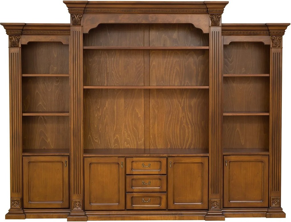 Bibliotecă lemn masiv Augustine, 262 × 40 × 244 cm