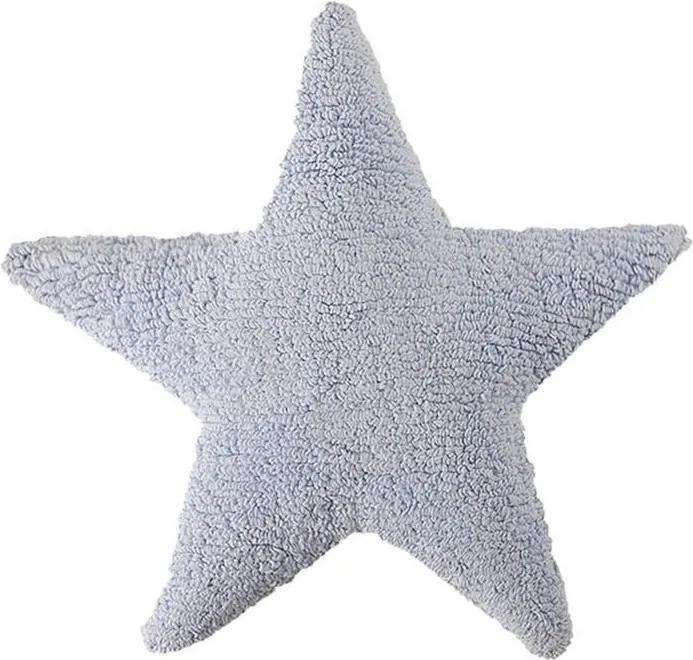 Perna decorativa albastra din bumbac pentru copii 54x54 cm Star Blue Lorena Canals