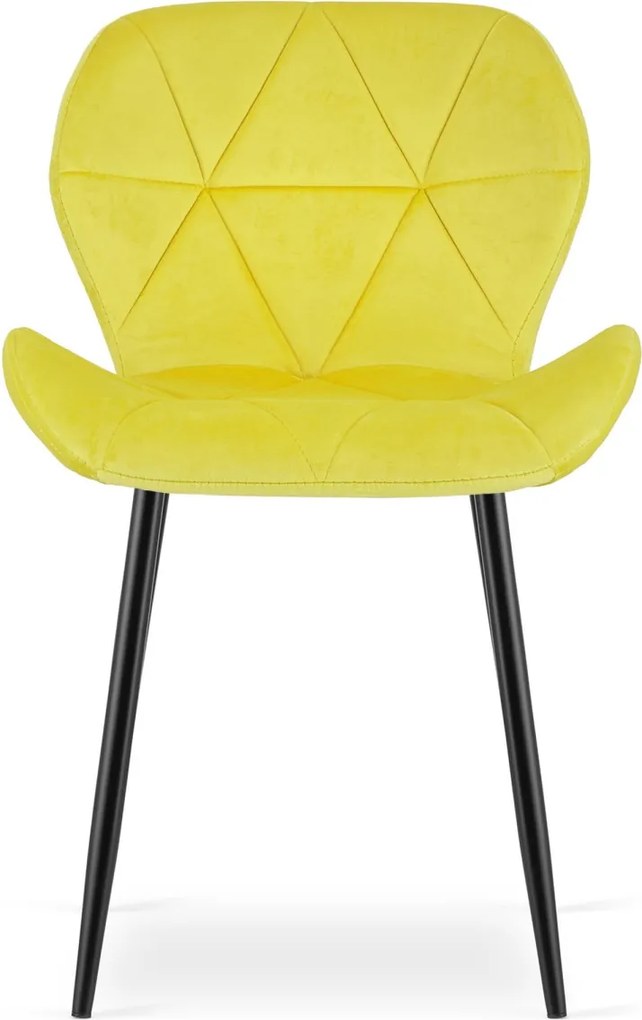 Scaun de masa MANGO VELVET cu picioare negre, galben