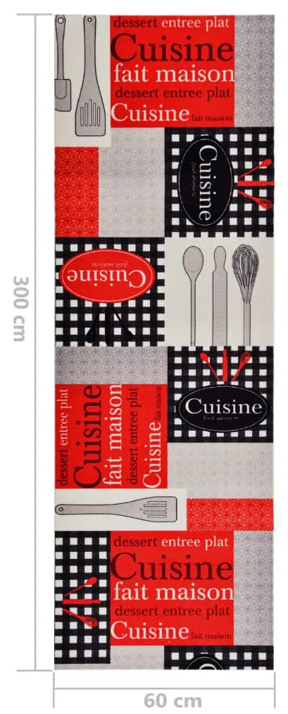 Covoras bucatarie, lavabil, imprimeu Cuisine, 60x300 cm 1, Bucatarie, 60 x 300 cm