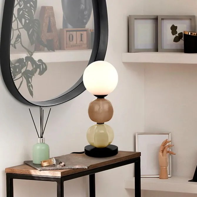 Lampa, Veioza din ceramica si sticla Caeli