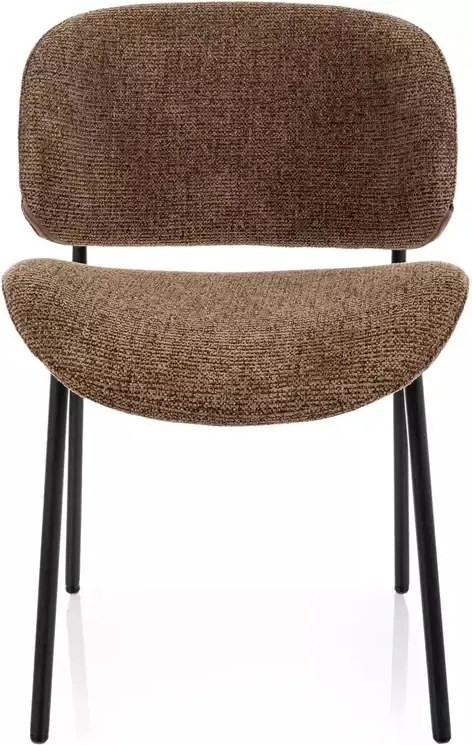 Scaun tapițat Kiso Noelle cappuccino 45 / negru mat