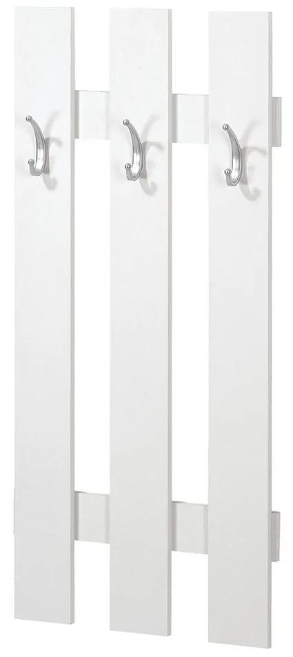 Cuier alb cu 3 agatatori, PAL, 55x10x115 cm