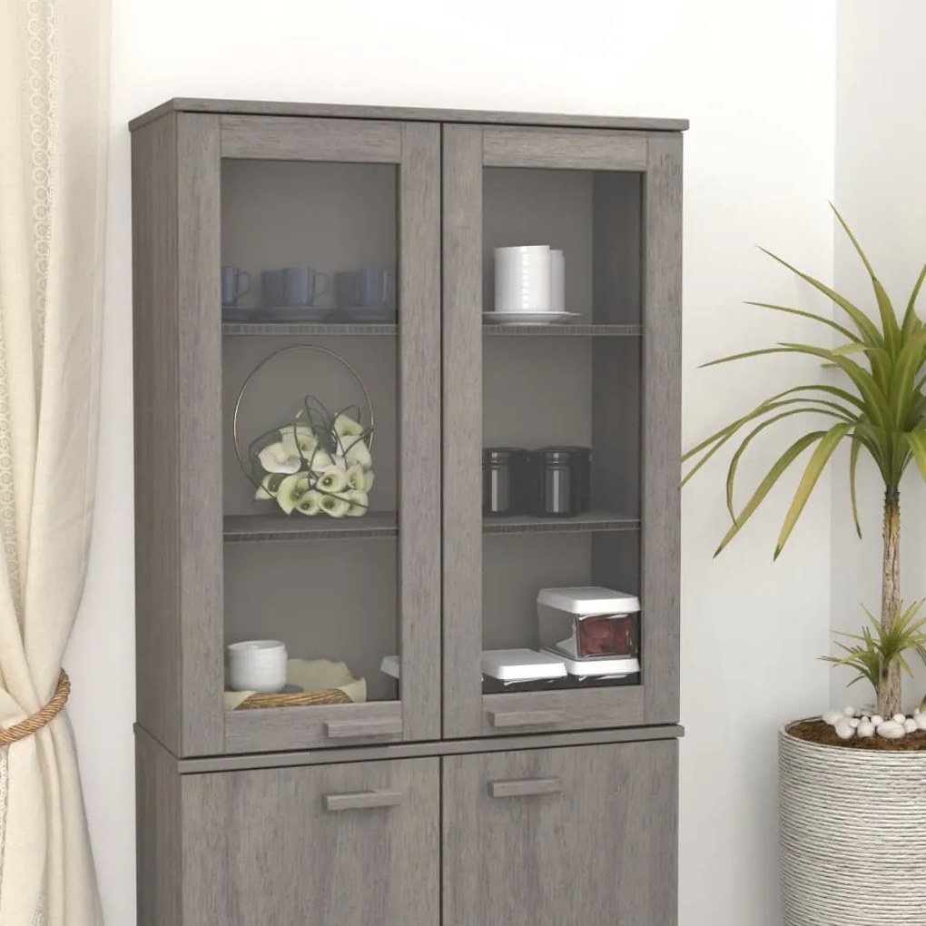 Rafturi superioare dulap, gri deschis, 85x35x100 cm, lemn pin