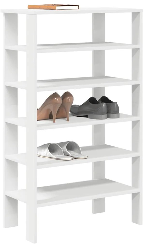vidaXL Pantofar, alb, 61x32x105 cm, lemn prelucrat