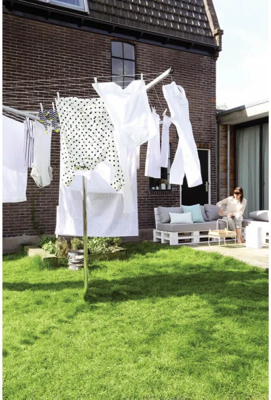 Uscator de rufe pentru exterior Brabantia TopSpinner 1003461, 50 m, Suport metalic, Rezistent la coroziune, Inox