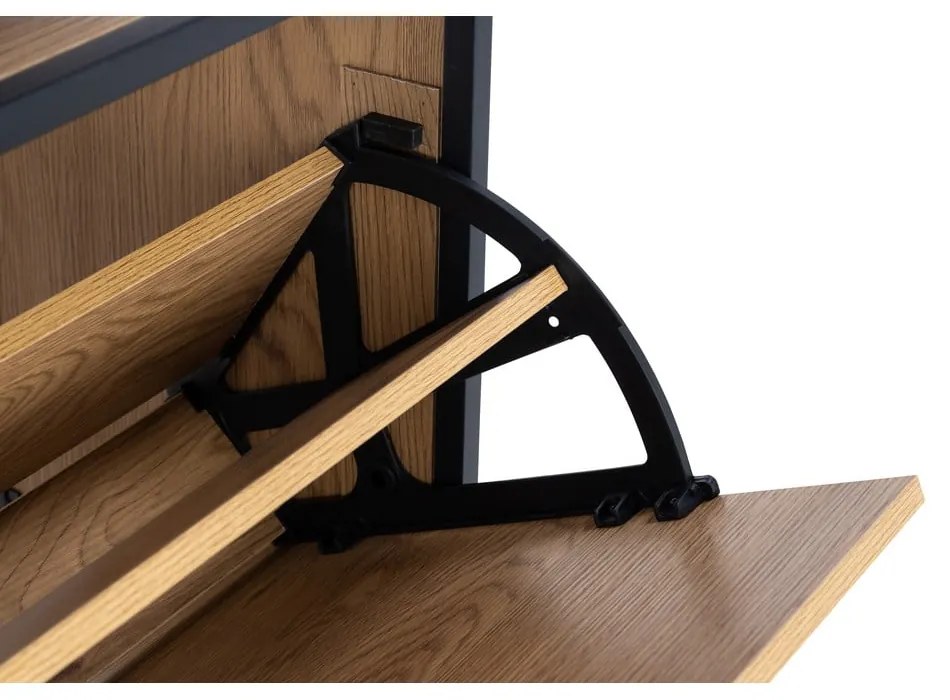 Pantofar în culoare naturală cu deschidere înclinată cu aspect de lemn de stejar Seaford – Actona