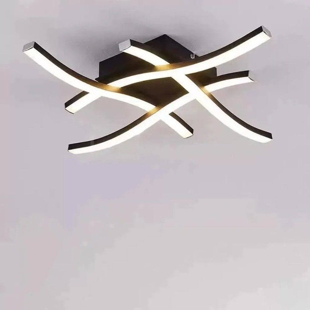 Aplica Led Cu Trei Tipuri De Lumina,Negru 28 w