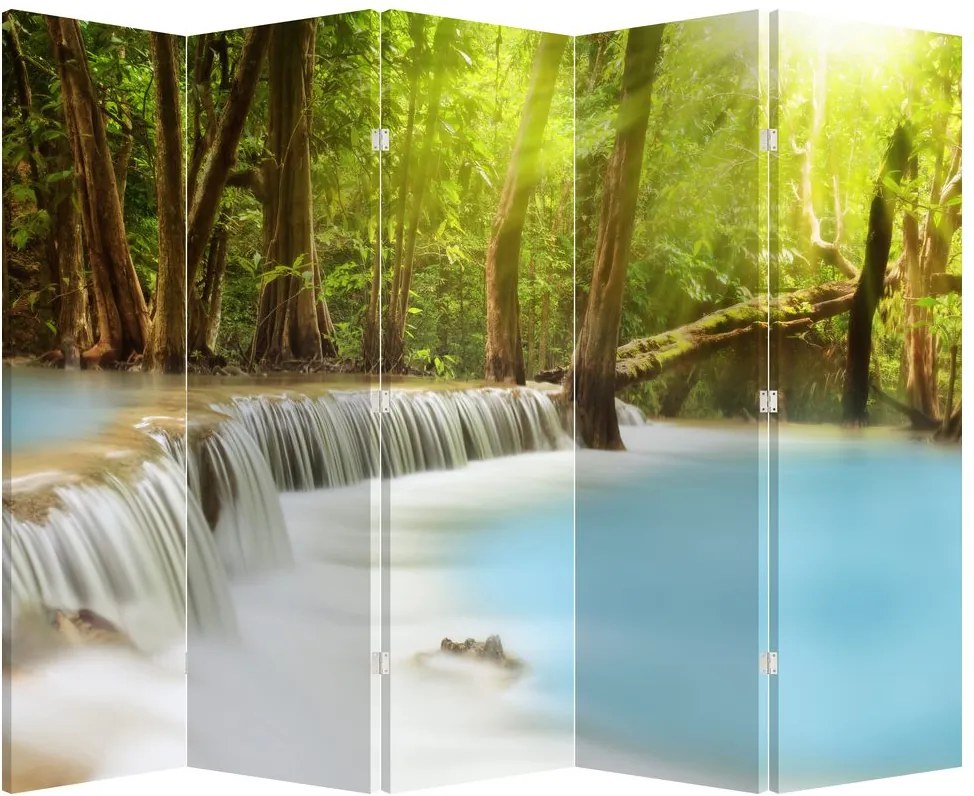 Paravan - Cascada Huai Mae Kamin în pădure (210x170 cm)