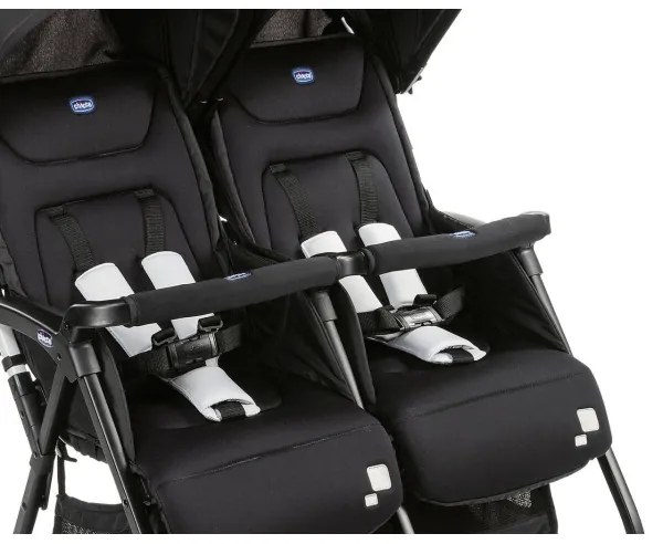 Cărucior de copii pentru gemeni Chicco OHLALA TWIN Black Night negru