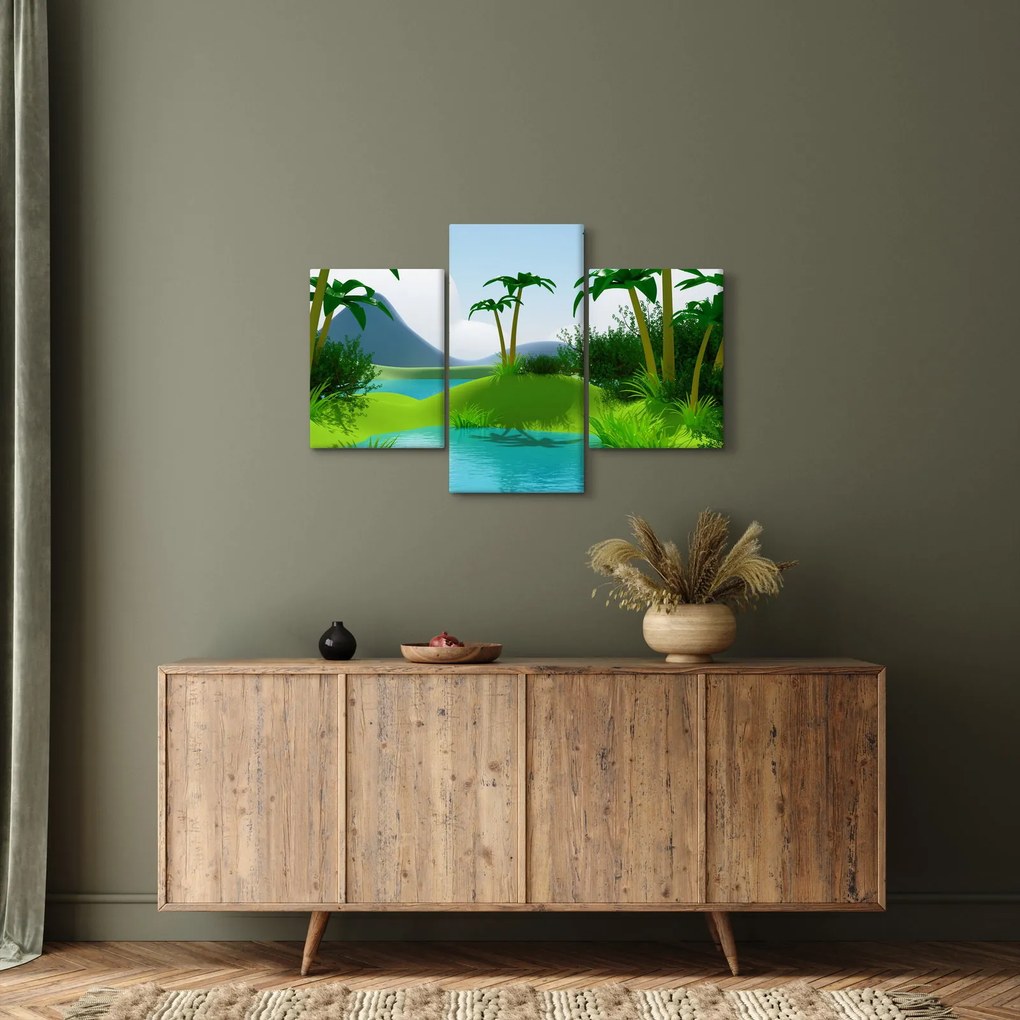 Tablou - Lac în junglă (90x60 cm)