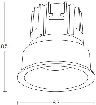 Spot LED incastrabil Trimless alb 13W D-8,3cm