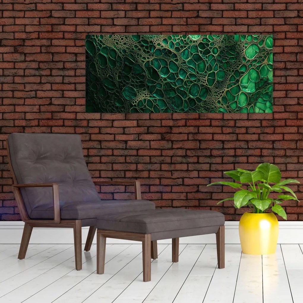 Tablou - Imagine microscopică verde (120x50 cm)