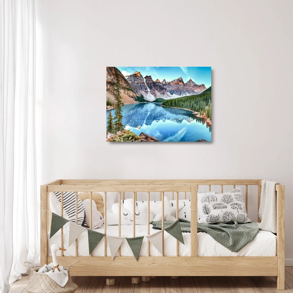 Tablou pe sticlă - Lacul Moraine (70x50 cm)