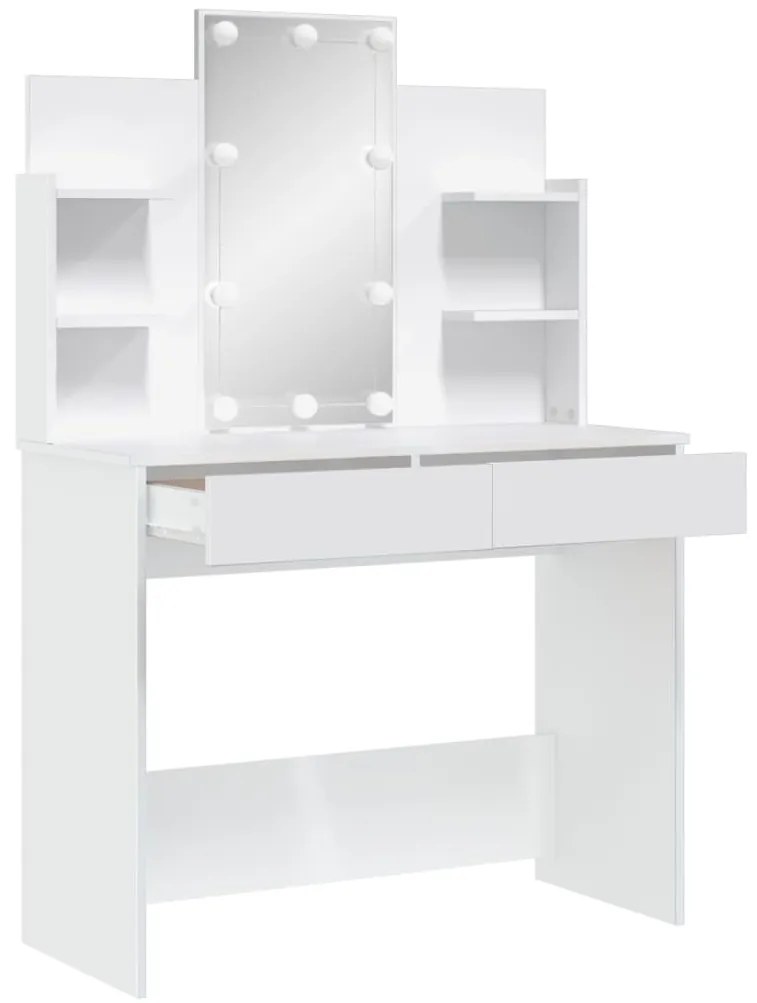 Masa de toaleta cu LED-uri albe, 96x40x142 cm